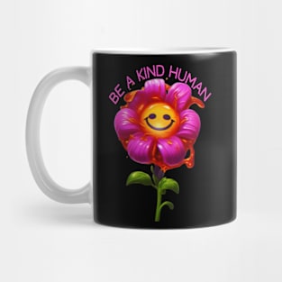 Be a Kind Human Design #6 Pink Flower Mug